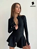 Комбинезон спортивный для фитнеса Юбка чёрный