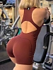 Комбинезон спортивный для фитнеса Шик коричневый